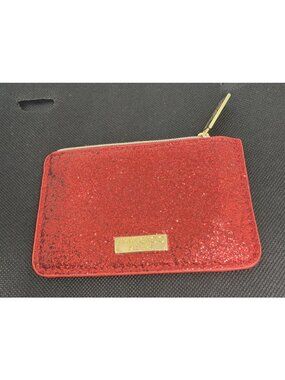 JIMMY CHOO Parfums MINI Red Sparkling Pouch Coin Bag Gold Hardwar NEW